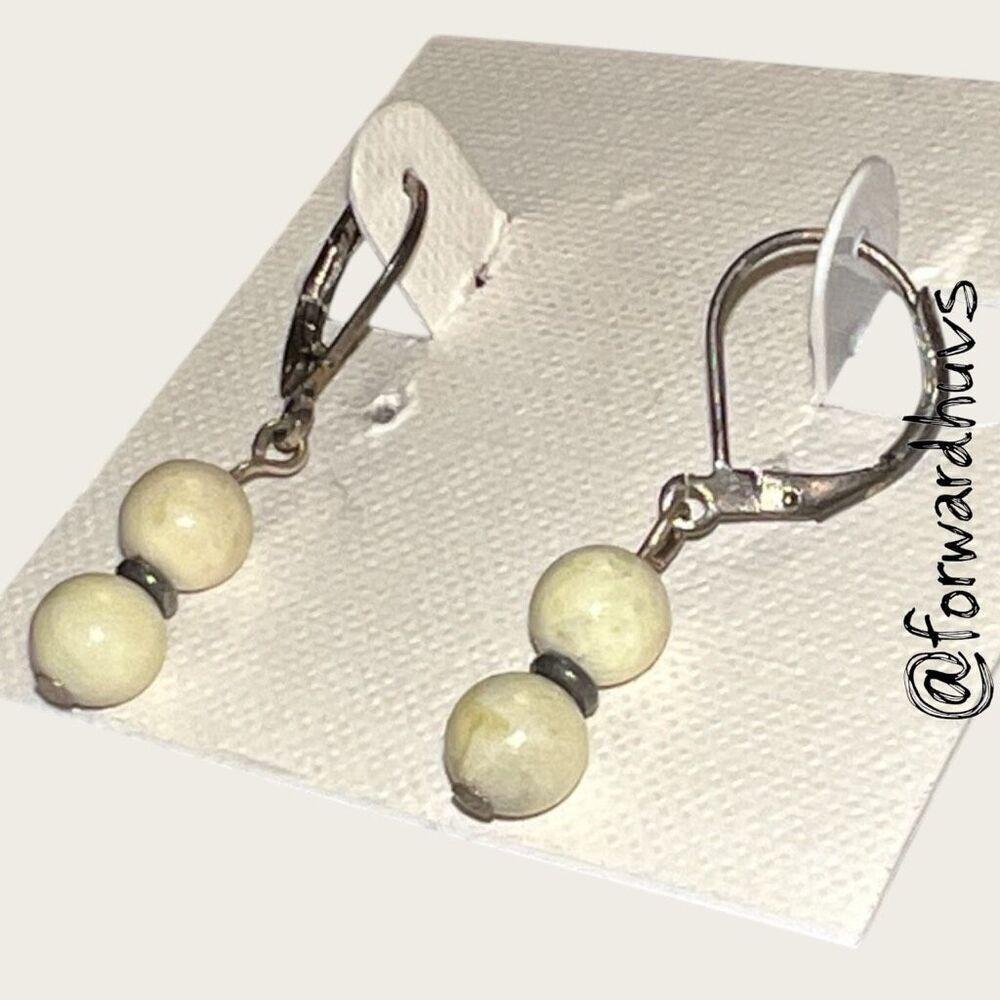 Bundle Sale 3 for $15 | Hand Crafted Cream Bead Earrings - Picture 5 of 6